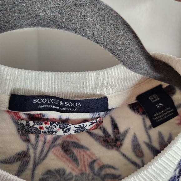 Scotch & Soda womens XS cotton wool blend floral printed pullover sweater - Picture 2 of 4